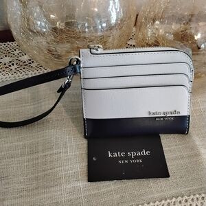 Kate Spade Deep Blue and Light Gray Wristlet